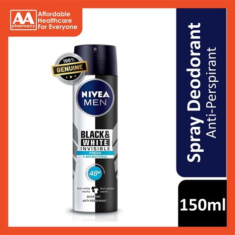 Nivea Deodorant Male Black & White Spray 150ml – AA Pharmacy