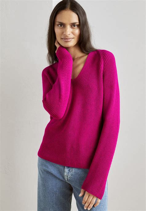 Marc Opolo Longsleeve V Neck Trui Vibrant Pink Neonroze Zalando Nl