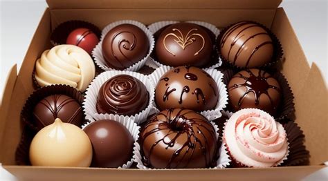 Premium AI Image | assorted chocolates in a box