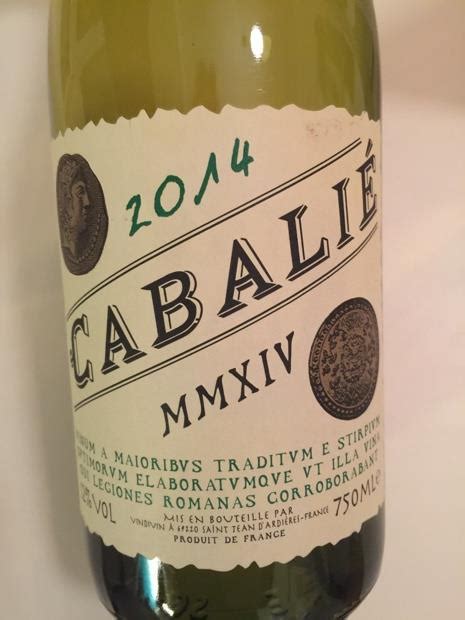 2014 Cabalie Vin De France Blanc France Vin De France CellarTracker