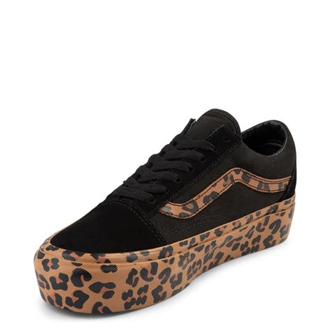 Vans Old Skool Platform Skate Shoe - Black / Leopard | Journeys