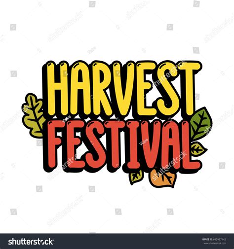 Inscription Harvest Festival On White Background Stock Vector (Royalty Free) 695937142 ...