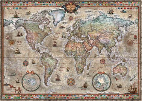 Comprar Puzzle Heye Mapa Retro Del Mundo De Piezas Heye