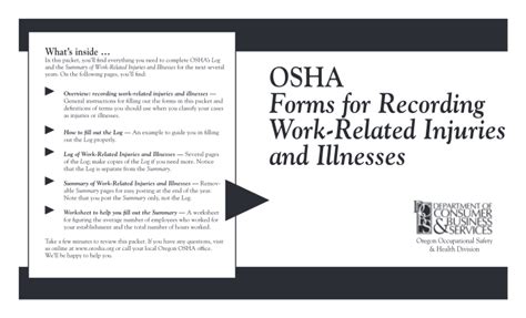 11 Osha Forms For Recording Work Related Injuries And Illnesses Free To Edit Download And Print