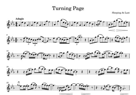 Turning Page Arr Julia Mills By Sleeping At Last Sheet Music For