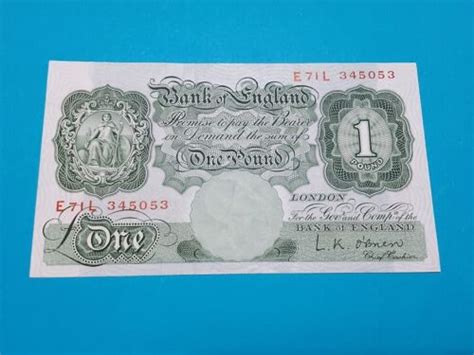 Bank Of England 1 Banknote Issued 1955 E71L 345053 A UNC L K O Brien