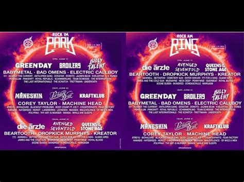 Rock Am Ring Rock Im Park Festivals Line Ups Green Day