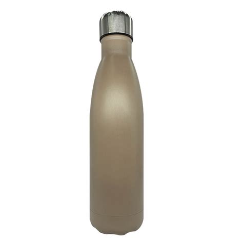 Double Wall Stainless Steel 500ml Engraving Water Bottle Khaki 11oz