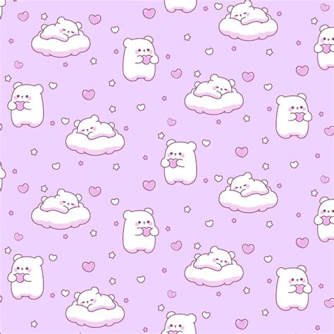 Premium Vector | Cute sleep baby bear seamless pattern