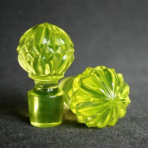 Vaseline Glass Stoppers Vaseline Glass Glass Stopper Antique Bottles