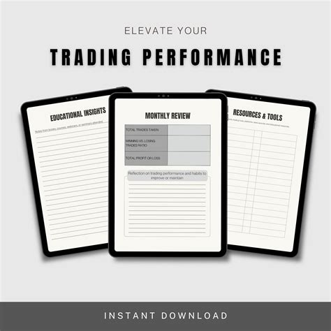 Trading Journal Daily Forex Journal Digital Trading Diary Printable Forex Trading Notebook