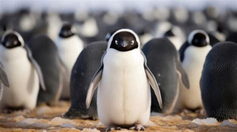 Premium Ai Image A Group Of Penguins Standing Next To Each Other