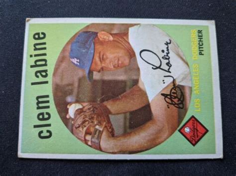 1959 Topps Baseball Card 403 Clem Labine Los Angeles Dodgers VG EX