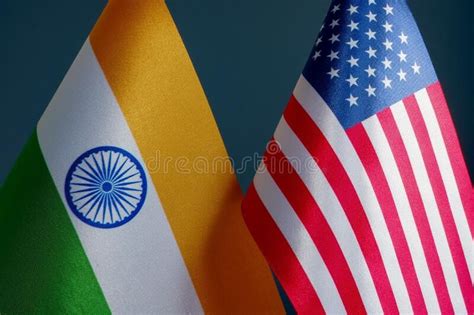 Close Up of India and USA Flags. Stock Photo - Image of togetherness ...