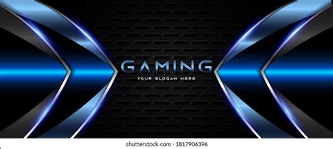 Futuristic Blue Black Abstract Gaming Banner Stock Vector (Royalty Free ...