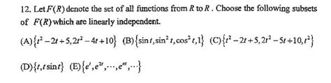 Solved Let F R Denote The Set Of All Functions From R To R