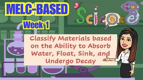 Science 4 Classify Materials Based On The Ability To Absorb Water