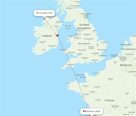 All Flight Routes From Bordeaux To Donegal Bod To Cfn Flight Routes