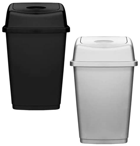 Plastic Swing Bin L Large Flip Top Home Kitchen Rubbish Waste Dustbin