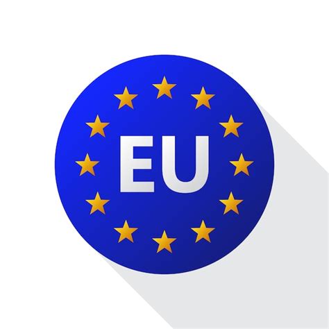 Logo Unii Europejskiej Ilustracja Wektorowa Ikona Flagi Ue Z Okrągłymi