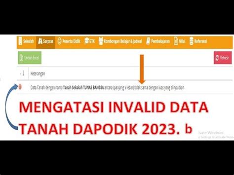 Ini Cara Mengatasi Invalid Data Tanah Pada Dapodik B Youtube