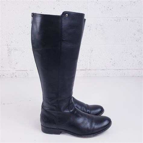 Frye Shoes Frye Melissa Button Back Zip Black Leather Knee High