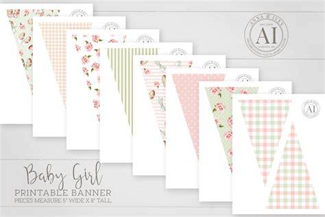 Printable Baby Girl Banner - Anna & Ivey