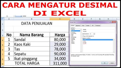 Cara Mengatur Desimal Di Excel YouTube