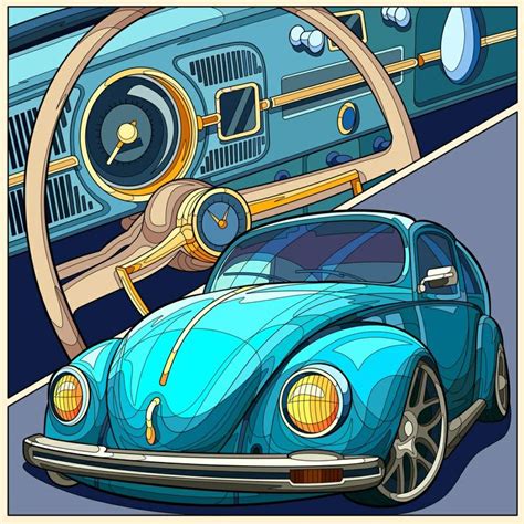 Vintage Vw Beetle Art