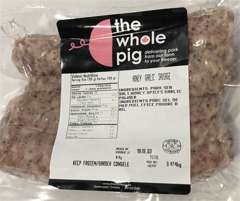 Honey Garlic Sausage { 4 / pkg } | The Whole Pig