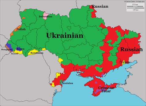 In This Map You May See What Languages Are Spoken In Ukraine Ukrainian