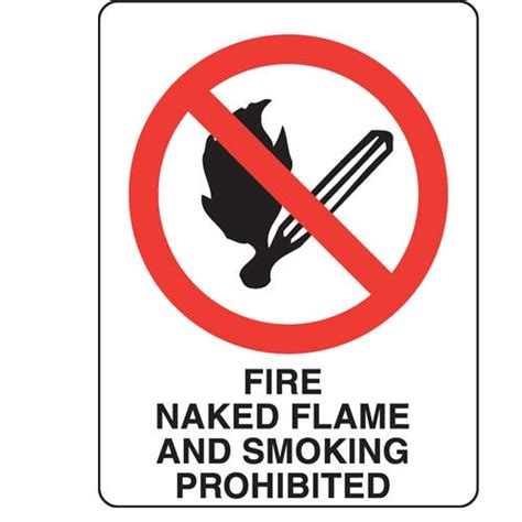 Fire Naked Flame Smoking Prohibited Sign Safety Best Protection