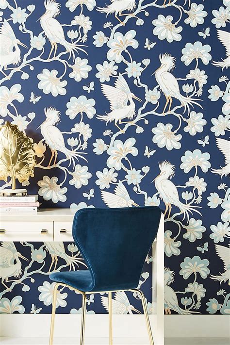 Anthropologie Wildflower Study Wallpaper Modern Floral Wallpaper