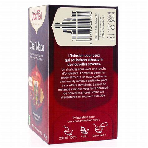 YOGI TEA Infusion Chai Maca Bio X17 Sachets Parapharmacie Prado Mermoz