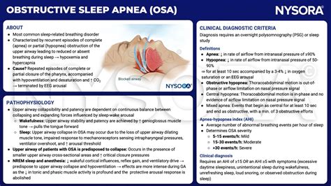 Obstructive Sleep Apnea Nysora