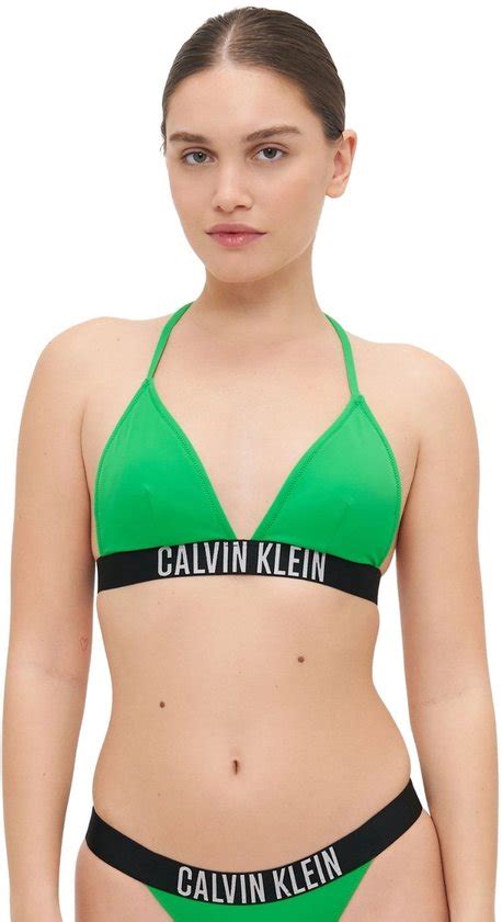 Calvin Klein Triangle RP Bikini Top Dames Groen XL Bol