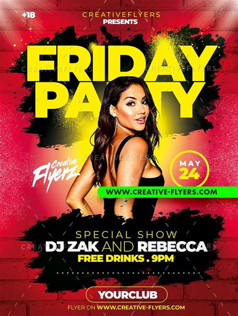 Friday Party Flyer Psd Template Psd Flyer Templates Flyer Flyer Template