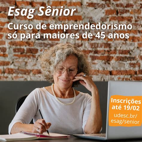 Notícia Curso sênior gratuito de empreendedorismo da Udesc Esag tem