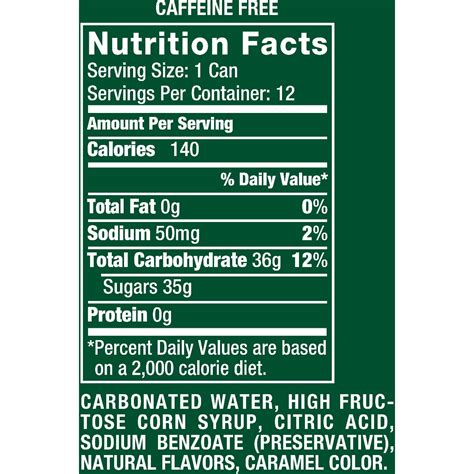 Zero Sugar Ginger Ale Nutrition Facts