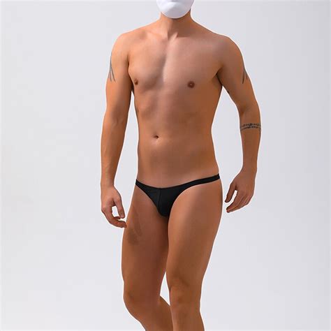 Effen Zwart Wit Sexy Lage Taille Mannen Zwemkleding Bikini Hot Gay