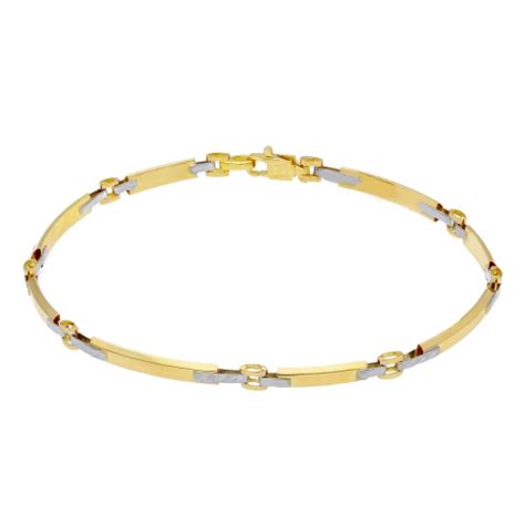 Bracciale Uomo Oro Giallo Bianco Gl Son Gioiellerialucchese It