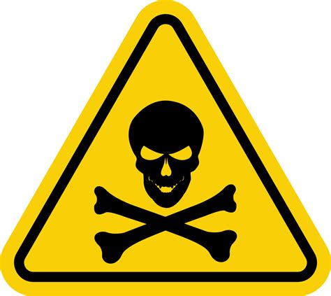 Sign Poison Warning Sign Poisonous Substances Yellow Triangle Sign