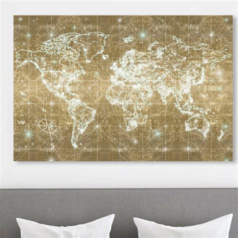 House Of Hampton Mapamundi Galaxy Gold By Oliver Gal Wayfair