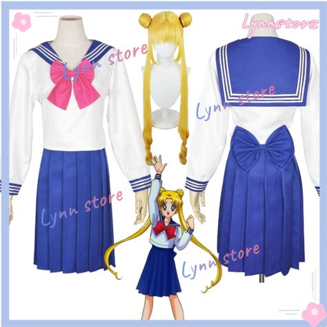 Tsukino Usagi Cosplay Costume Anime Sailor Moon Jk Uniform Dress Wig Cute Girl Halloween Cosplay