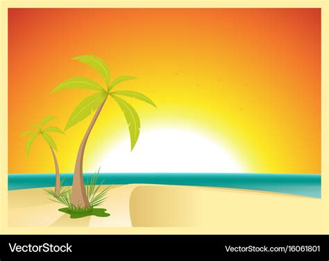 Exotic beach postcard Royalty Free Vector Image