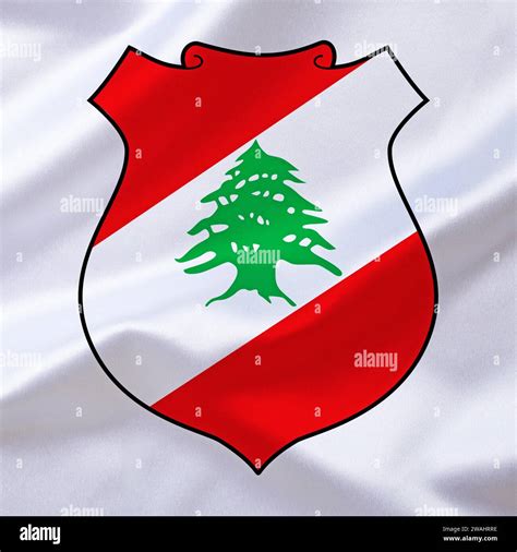 The coat of arms of Lebanon, Studio Stock Photo - Alamy