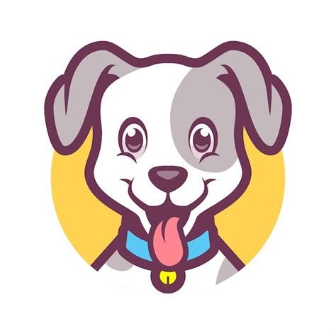 Conception De Mascotte De Vecteur De Dessin Animé De Chien Vecteur