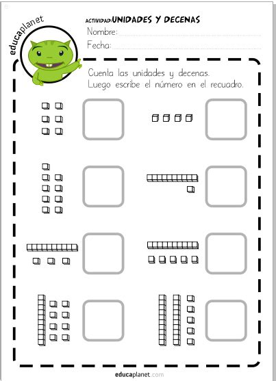 Unidades decenas centenas ejercicios matemáticas GRATIS Educaplanet