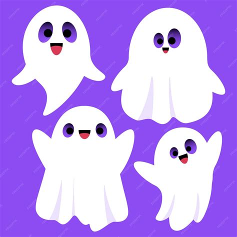 Premium Vector Set Of Funny Cartoon Ghosts