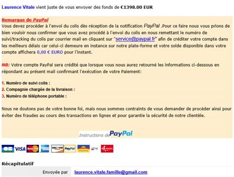 Servicepaypal Noreply Paiements Laurence Vitale Arnaque Via